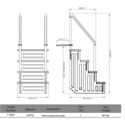 Blu Line walk in swimming pool steps