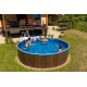  BLU LINE 15FT ROUND WOODEN EFFECT HEATED SWIMMING POOL KIT