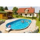  BLU LINE 18X12FT OVAL WOODEN EFFECT HEATED SWIMMING POOL KIT