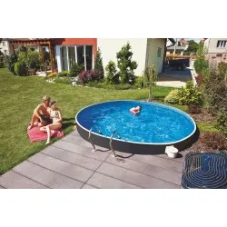  BLU LINE 12FT ROUND RATTAN EFFECT SWIMMING POOL KIT