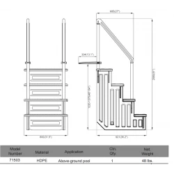 Blu Line walk in swimming pool steps