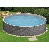 BLU LINE 12FT ROUND RATTAN EFFECT HEATED SWIMMING POOL KIT BLU LINE 12FT ROUND RATTAN EFFECT HEATED SWIMMING POOL KIT