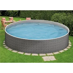  BLU LINE 12FT ROUND RATTAN EFFECT HEATED SWIMMING POOL KIT